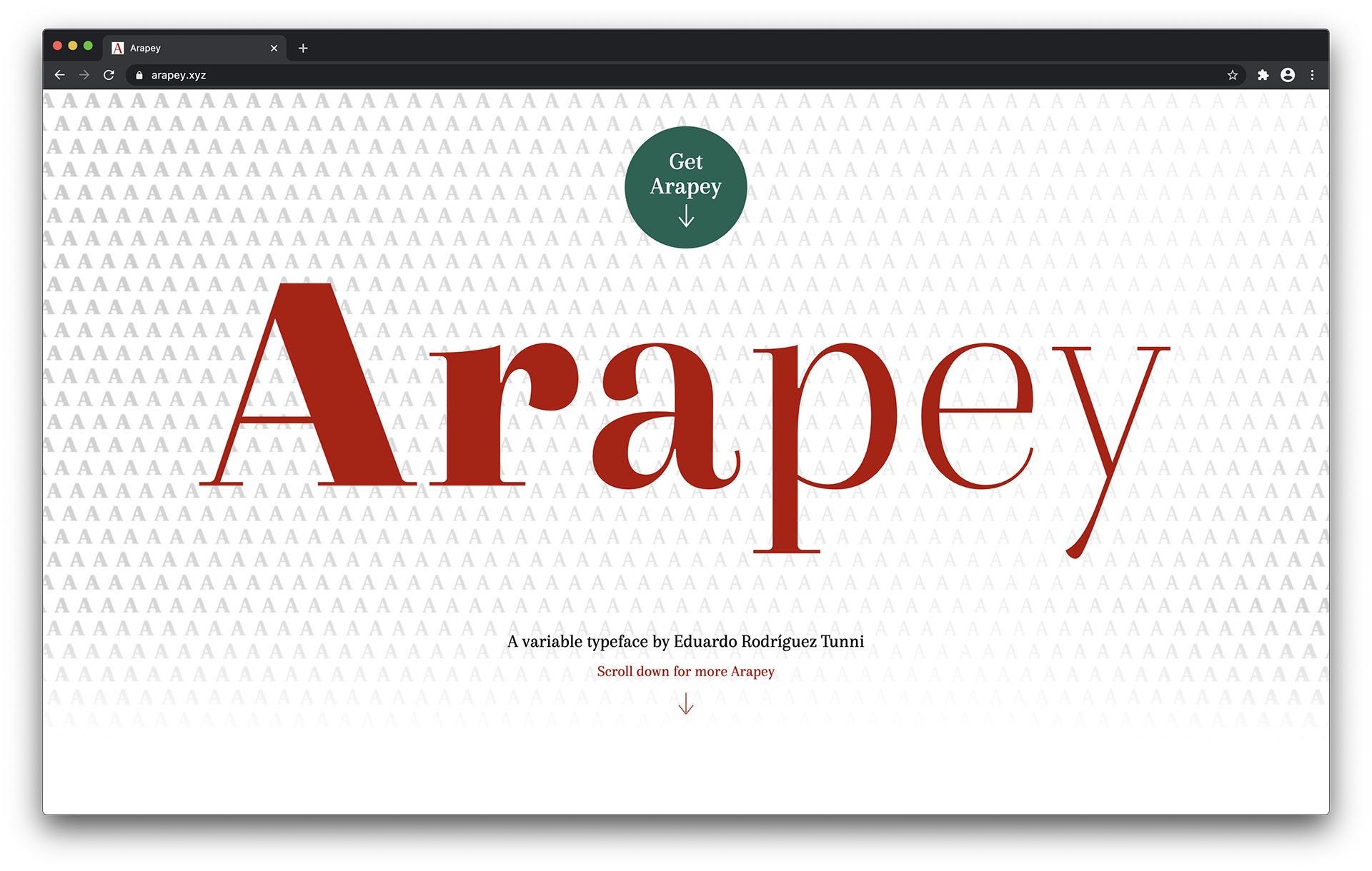 Screenshot of Aparey specimen site