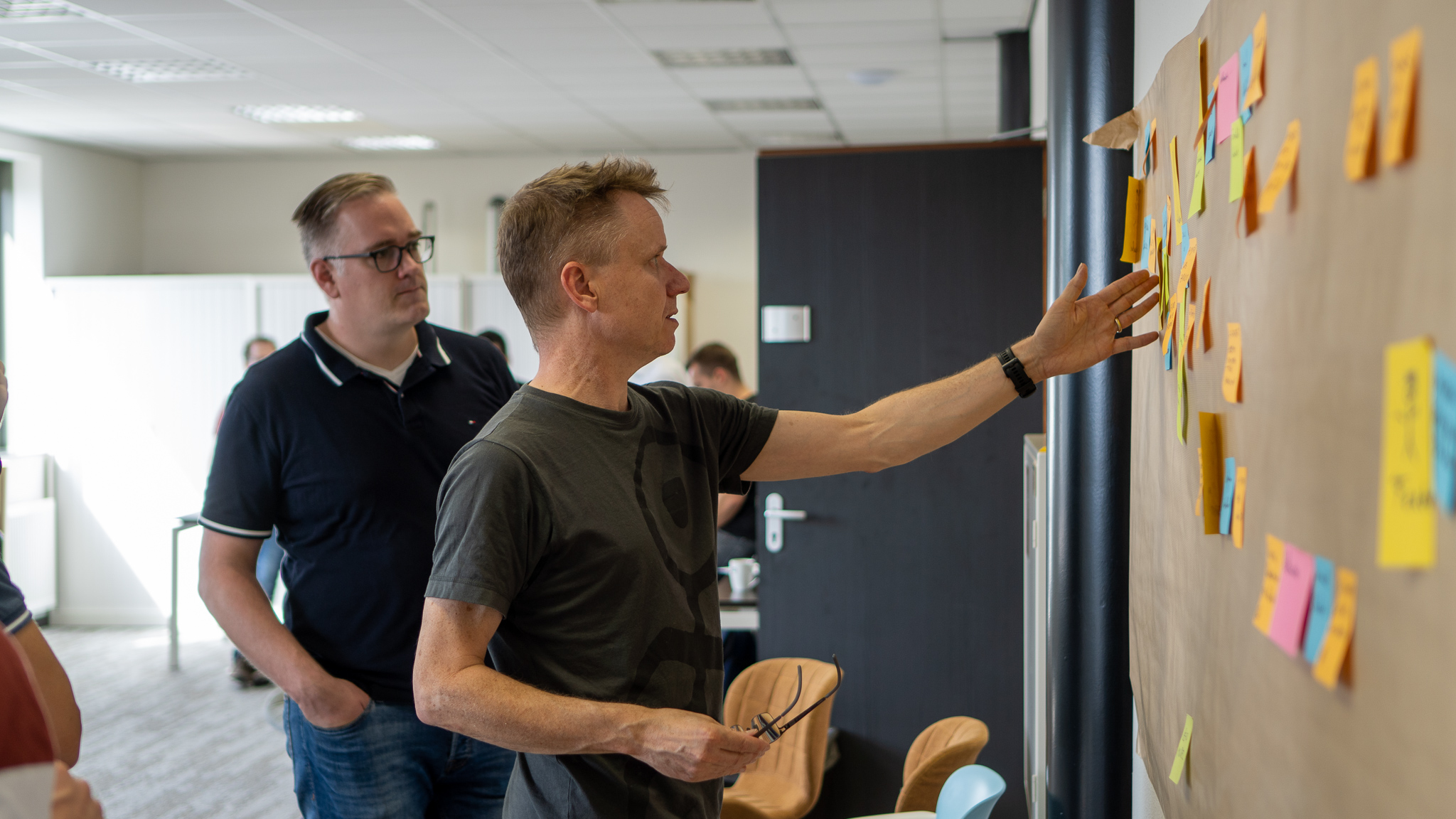 Ariejan en trainer bij board